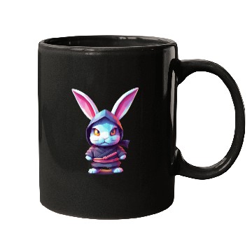 Discover Fierce Elegance: Pastel Rabbit Ninja Unleashed Mugs