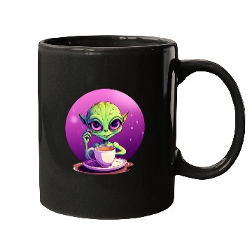 Discover midnight Coffee: The Green Alien Drinker Mugs