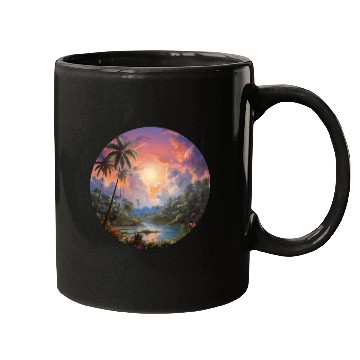 Discover Paradise Scene - Magic Realism Mugs