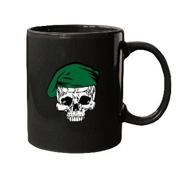 Discover Skeleton skull green beret Mugs
