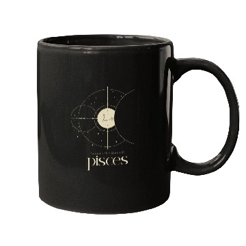 Discover Minimalist Pisces Zodiac Astrology Moon Stars Mugs