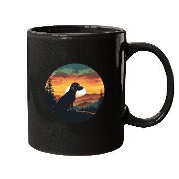 Discover Sunset Serenity: Vintage Dachshund Silhouett Mugs