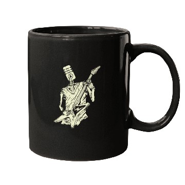 Discover Funny Microphone Skeleton Playing Electric Guitar Mugs