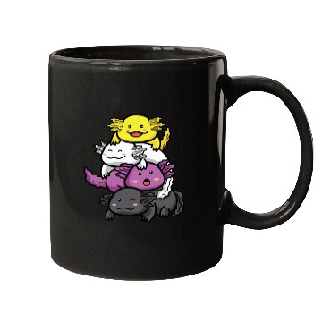 Discover Axolotl Nonbinary Flag Kawaii Mugs