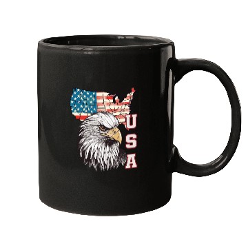 Discover gift idea bald eagle american flag Mugs