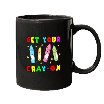 Discover Teacher , Get Your Cray-on, Groovy, Kindergarten Mugs
