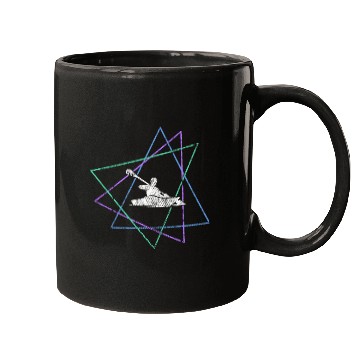 Discover Geometric Kayak Adventure Mugs