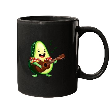Discover Tropical avocado with guitar Mugs