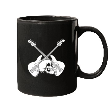 Discover Bass Guitar Bassist Skull Mugs