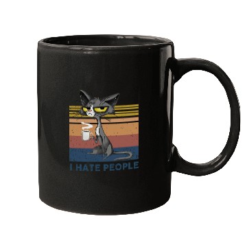 Discover Cat I Hate People Mugs