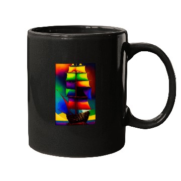 Discover Colorfull Ship Painting Mugs