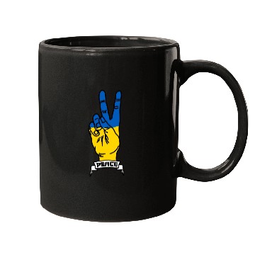 Discover Peace for Ukraine text Mugs
