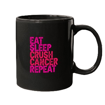 Discover Eat Sleep Crush Cancer Repeat 3 Mugs