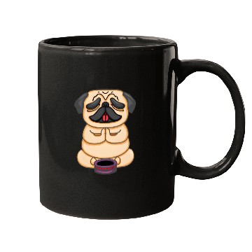 Discover Serene Buddha Pug Minus Circle Mugs