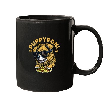 Discover Puppyroni Cool Puppy Illustraion Mugs