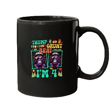 Discover Thump Grunt Beat I'm 4 Gorilla Lover Kid 4th Mugs