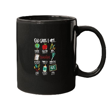 Discover God Says I Am Teacher Mugs