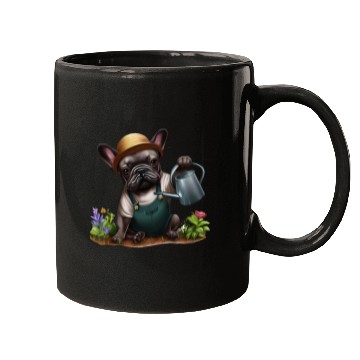 Discover Frenchie Playing in the Garden Mugs