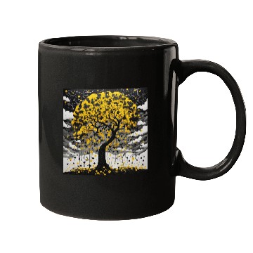 Discover black tree and Wonderful yellow foliage Mugs