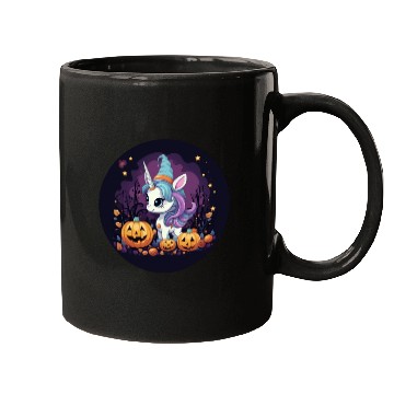 Discover Halloween Unicorn: Midnight Sunset & Witch's Hat Mugs