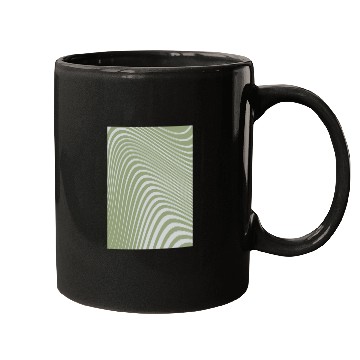Discover Aesthetic Green - Modern Abstract Wavy Line Mugs