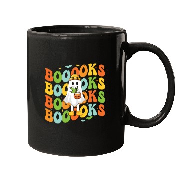 Discover Booooks Cute Ghost Reading A Book Funny Book Lover Mugs