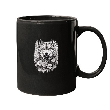 Discover flowered wolf Mugs