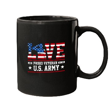 Discover Love And Proud Us Army Veteran Mugs