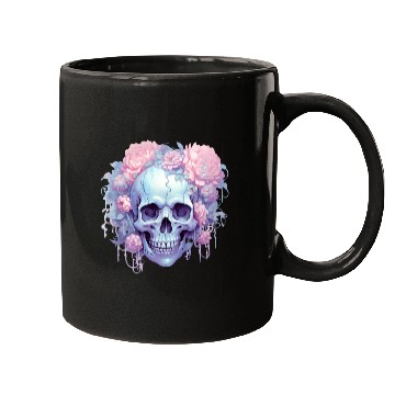Discover Pastel Goth Floral Skull Mugs