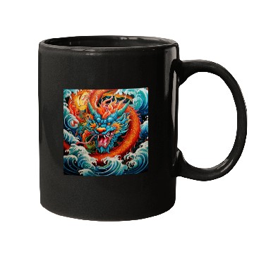 Discover dragon pattern circle pentel color 4 Mugs
