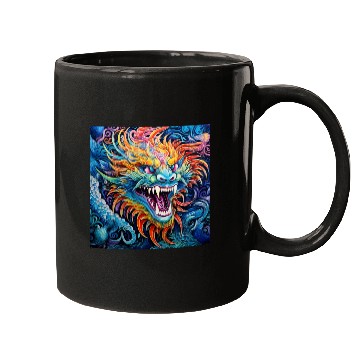 Discover dragon pattern circle pentel color 7 Mugs