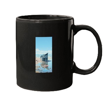Discover Beach and piano Mugs