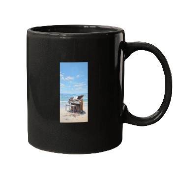 Discover Piano and beach Mugs