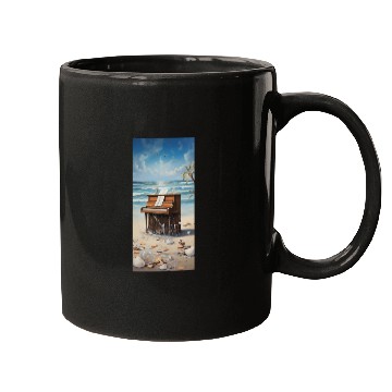 Discover Piano and beach Mugs