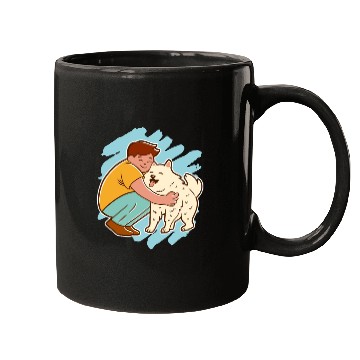 Discover Dog and Boy Happy Friends Mugs