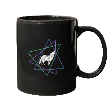 Discover Geometric Howling Wolf Mugs