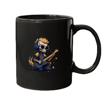 Discover Skeleton Playing The Guitar Character Funny Cool Mugs