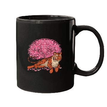 Discover Cherry Blossom Tree Predator Gift Sakura Tiger Mugs