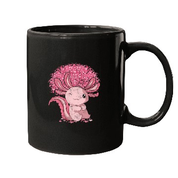 Discover Cherry Blossom Tree Amphibian Gift Sakura Axolotl Mugs