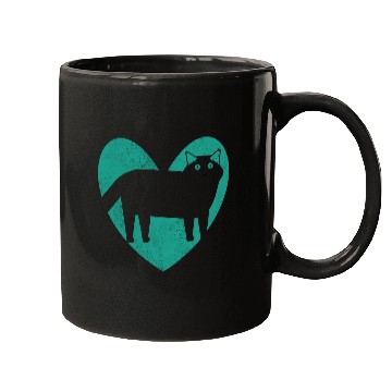 Discover Cat Lover Heart Turquoise Mugs