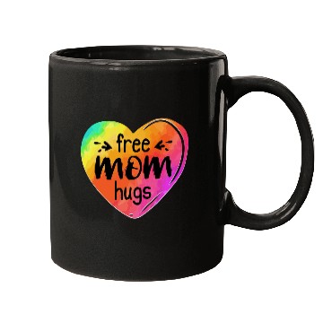 Discover LGBTQIA LGBT Free Mom Hugs Rainbow Heart Gay Pride Mugs