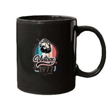 Discover Vintage since 1977 headphones Mugs
