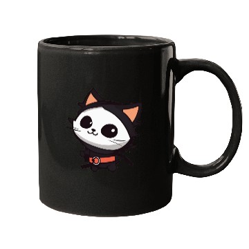 Discover Black Cat Superhero Cartoon Design Mugs
