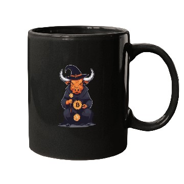 Discover Halloween Bitcoin Wizard Bull Mugs