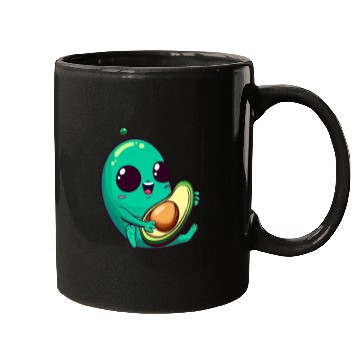 Discover Cute Alien Avocado: Guitarist Extraterrestrial Mugs