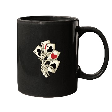 Discover Skeleton Poker Ace Texas Holdem Cards Mugs