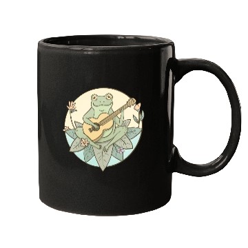 Discover Cottagecore Aesthetic Frog Playing Guitar Mugs