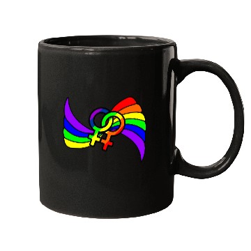 Discover Gender lesbians logo in rainbow colors Mugs