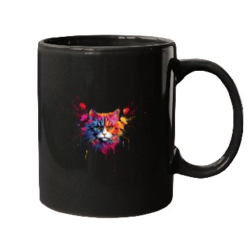 Discover Color Explosion Persian Cat Mugs