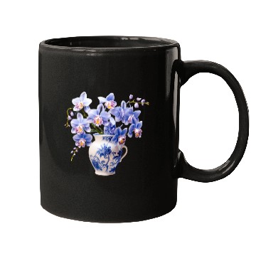 Discover Blue Orchids in a Vase Graphic Mugs